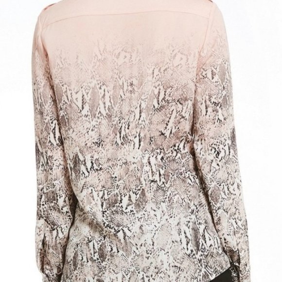 Calvin Klein Pink Ombré Snakeskin Blouse - Size Medium - Picture 7 of 8